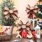 4 Pieces Christmas Burlap Plaid Bow Christmas Buffalo Plaid Bow Gingham Craft Bows Tree Decorative Bows Wreath Bow Decor for Crafts Xmas Party Birthday Decor (Red and Black)